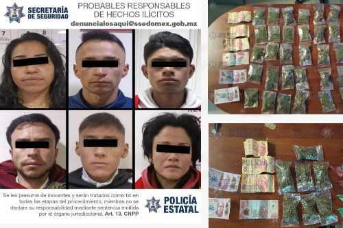 Detienen en Lerma a 6 presuntos narcomenudistas; entre ellos, dos mujeres